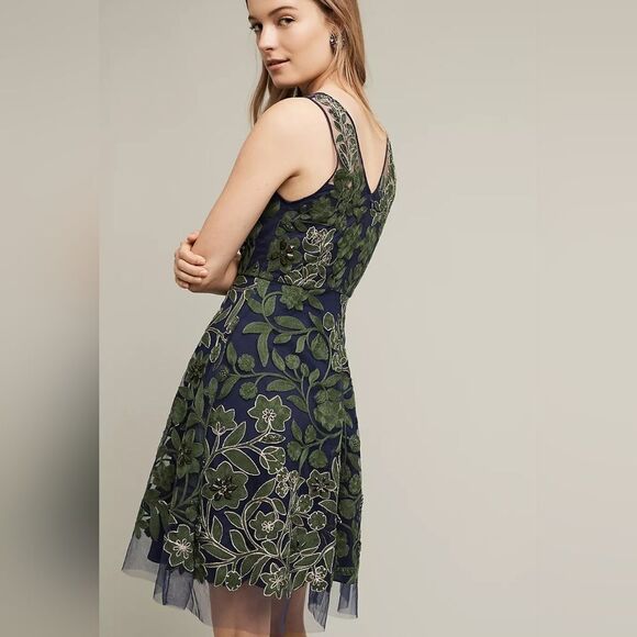 Anthropologie Pankaj & Nidhi Embroidered Fern Dress Size 6 New - Picture 15 of 15